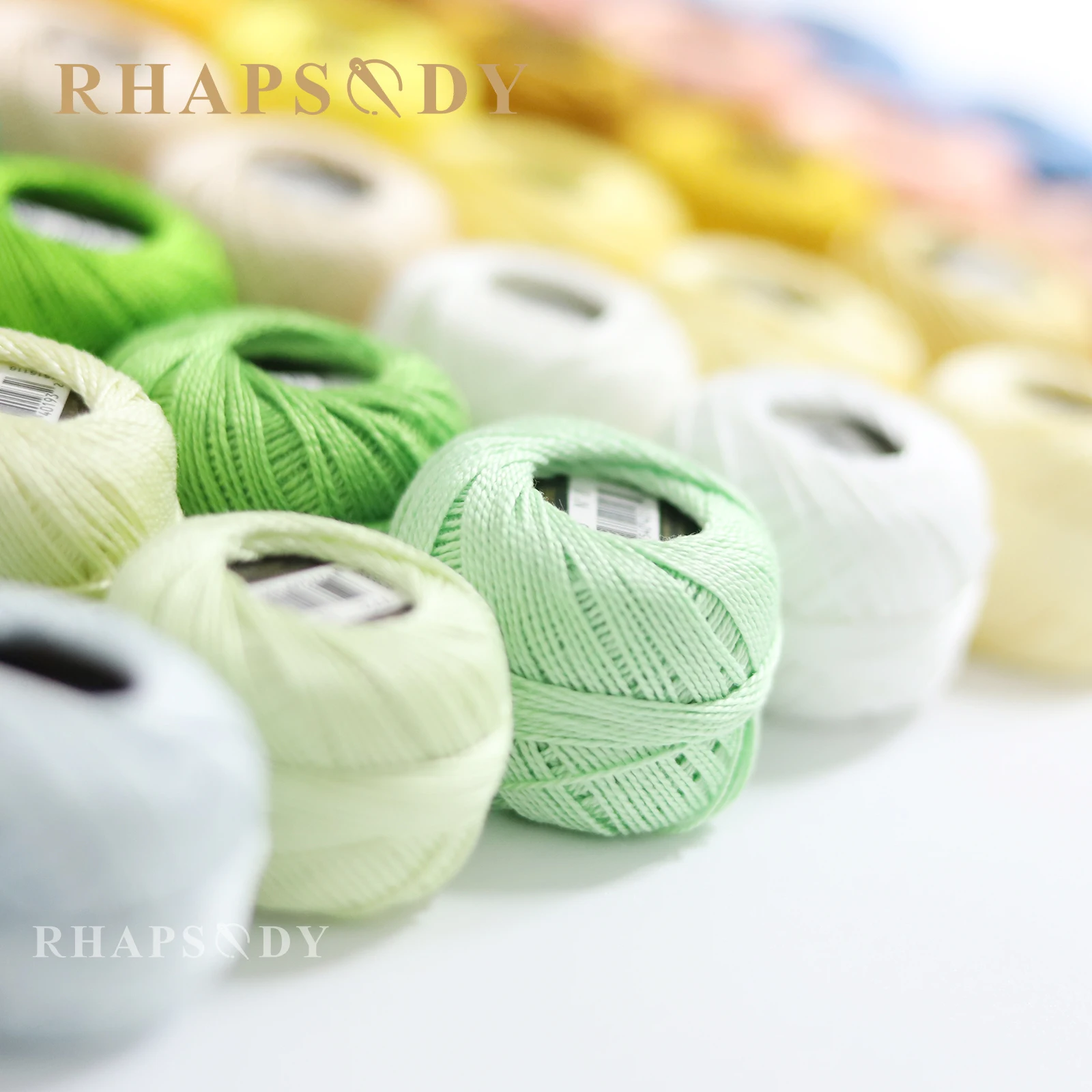 

Rhapsody Size 8 Pearl Crochet Thread Embroidery Double Mercerized Long Staple Egyptian Cotton DMC Standard 12 Balls Box