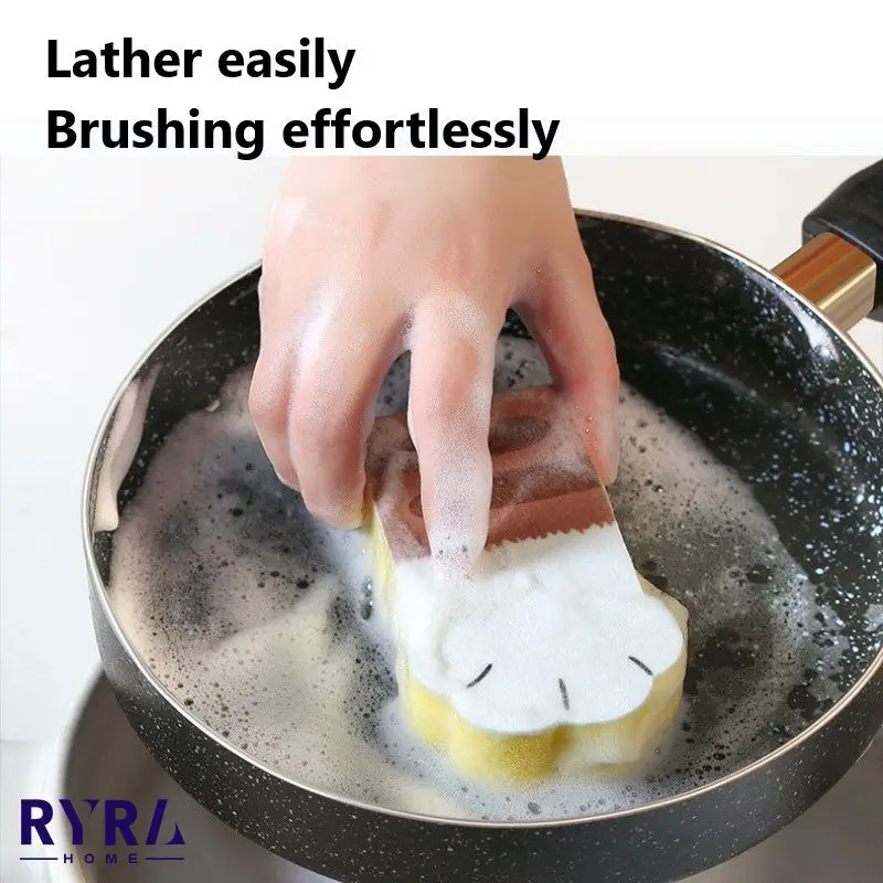 

3 шт., губка с кошачьими крапанами для мытья окон