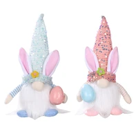 led bunny ornament night light sequin hat faceless doll easter decorations home decor party gift holiday supplies props