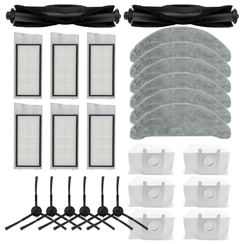 

26Pcs Replacement For Roidmi Eve Plus Main Side Brush Hepa Filter Mop Dust Bag Vacuum Cleaner Spare Parts Accessories