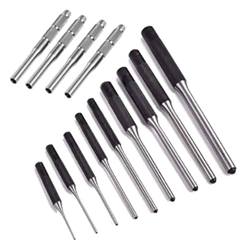 

13 Pieces Mechanics Removing Repair Tool Roll Pin Punch Set With Carry Case Steel Pin Punches