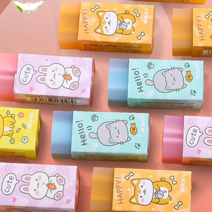 

4pcs/lot Cute Animals Soft Rubber Eraser Kawaii School Office Supplies for Students Cool Prizes Stationery Cute Stationery