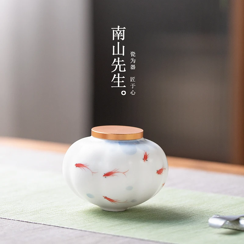 

Ceramic Tea Pot Household Teas Pot Sealed Moisture Proof Pu Er Teas Bottle Home Decoration Ornaments Caja Infusiones CN(Origin)
