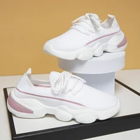 new fashion sneakers women stretch fabric breathable tenis de mujer casual lace up womens vulcanize shoes platform sneakers