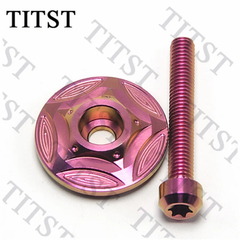 Титановый сплав 1 шт. легкие Заглушки для Руля Мотоцикла крышка с болтом 6x40 мм