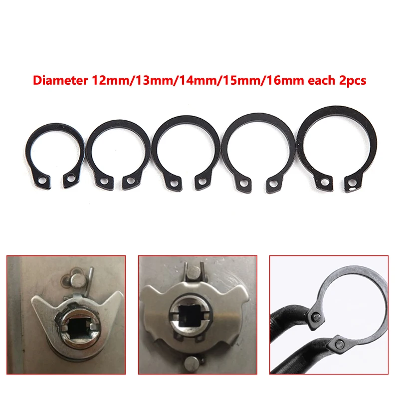 

10Pcs 12-16mm Doll Handle C Type External Circlip Retaining Clip Ring Washer Replacement Accessories