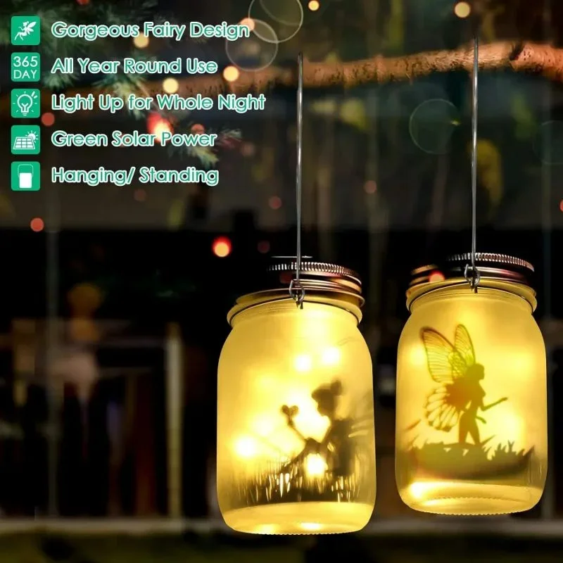 Солнечные фонари Mason Jar солнечные волшебные огни светлячок водонепроницаемая