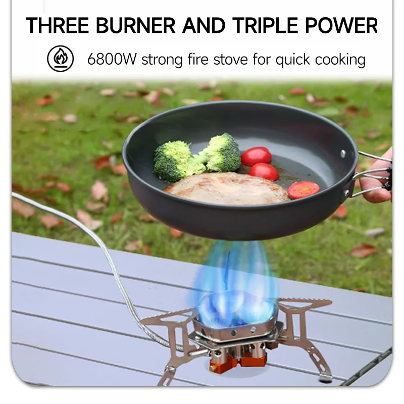 6800W мощная огневая горелка ветрозащитный кемпинг высокой мощности газовая