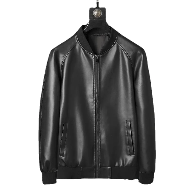

Men Leather Suit Jackets Men Slim Fit Fashion Leather Streetwear Casual Jackets Male Outerwear Coats