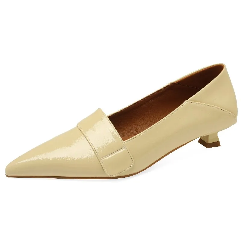 

Dilalula Genuine Leather Women Pumps Pointed Toe Thin Heels Office Lady Genuine Leather Spring Summer Concise Shoes Woman