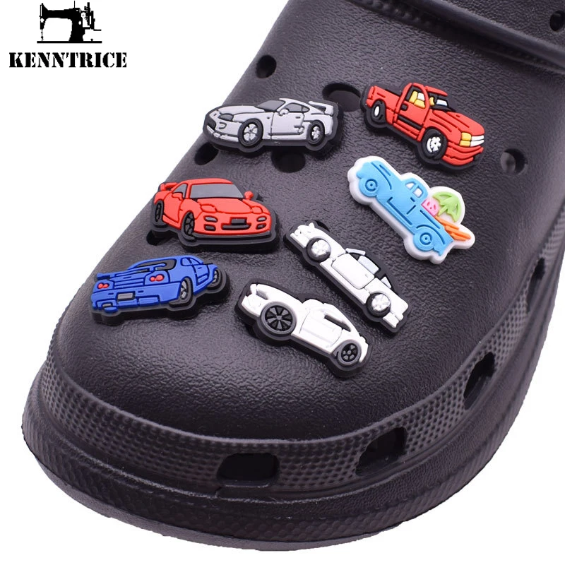 

Cartoon Luxury Car Silicone Charms Shoe Ornament Wristband Pin For Croc PVC Accessories Garden Slipper Decoration Mix Order