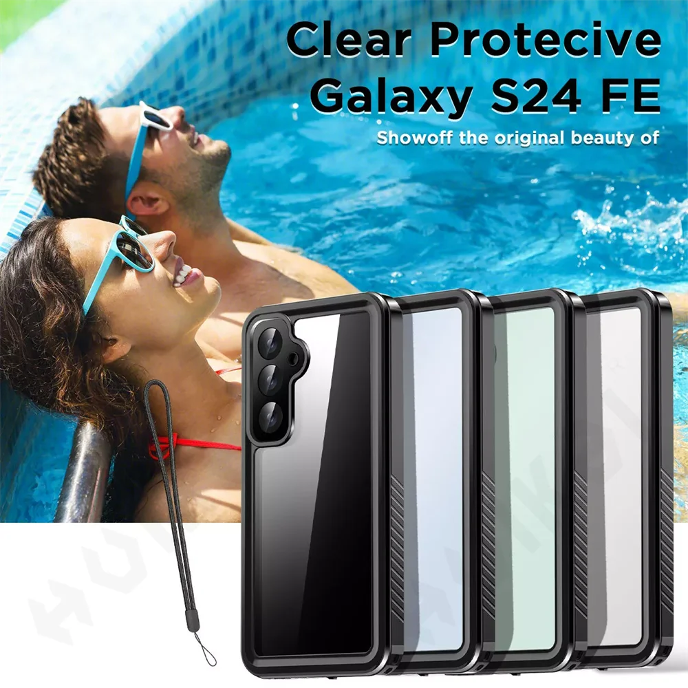 Фото Водонепроницаемый чехол IP68 Shellbox для Samsung Galaxy S24 S23 S22 Ultra FE A55 A35 A15 A54 4G 5G, роскошный алюминиевый чехол для телефона для плавания №4