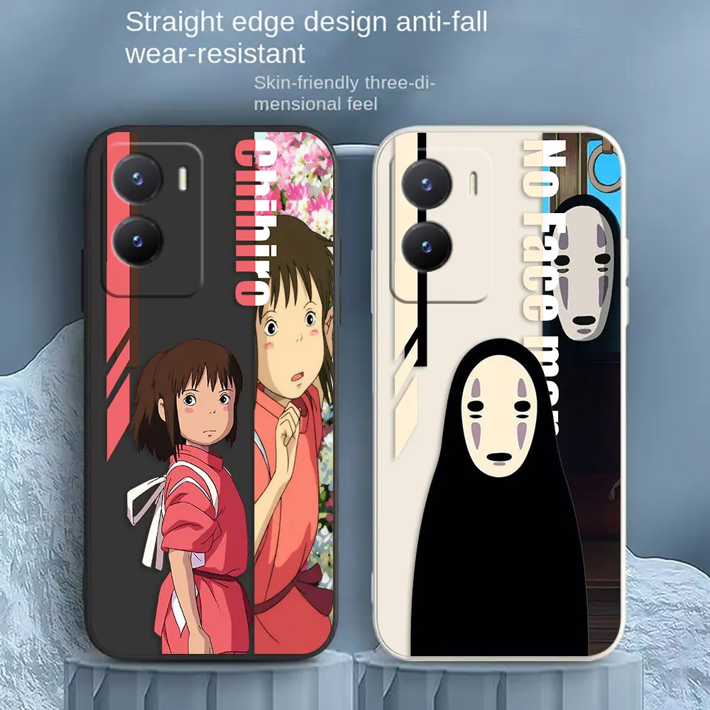 

Spirited Away No Face Phone Case For VIVO Y55S Y31 Y33S Y55 Y35 Y51S Y52S Y53S Y66 Y73S Y77 5G Y85 Y93 Colour Liquid Case Funda