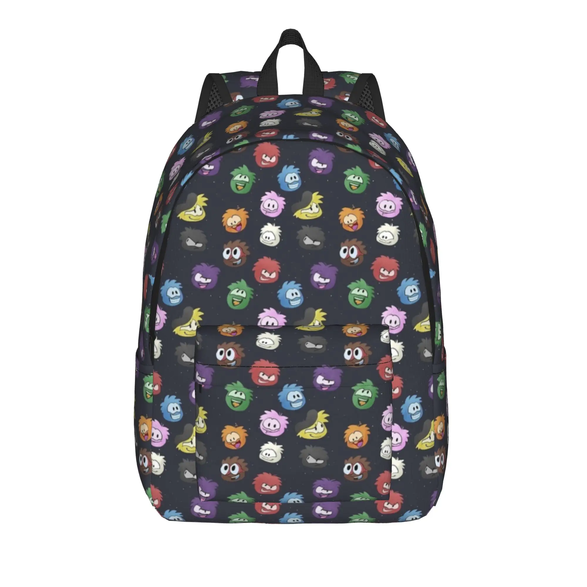 Фото Рюкзак Club Penguin Puffle Pattern для мужчин и женщин, модный студенческий рюкзак для походов и путешествий, сумка через плечо для колледжа с карманом №1