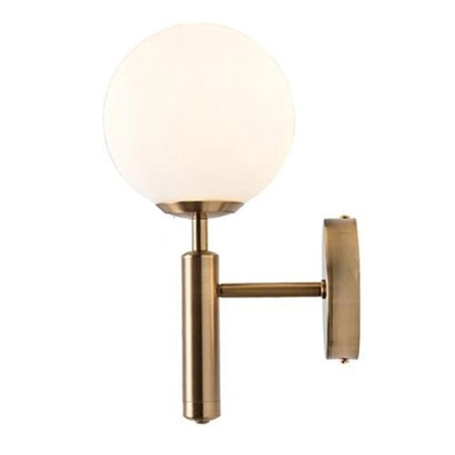 

Декоративная светодиодная настенная лампа в скандинавском стиле, люстра со стеклянным шаром, зеркальное зеркало для ванной комнаты, золотистая Современная круглая настенная лампа с теплым белым светом L