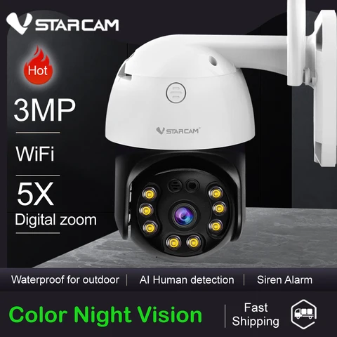 Купольная IP-камера видеонаблюдения Vstarcam CS64 3 Мп с функцией ночного видения