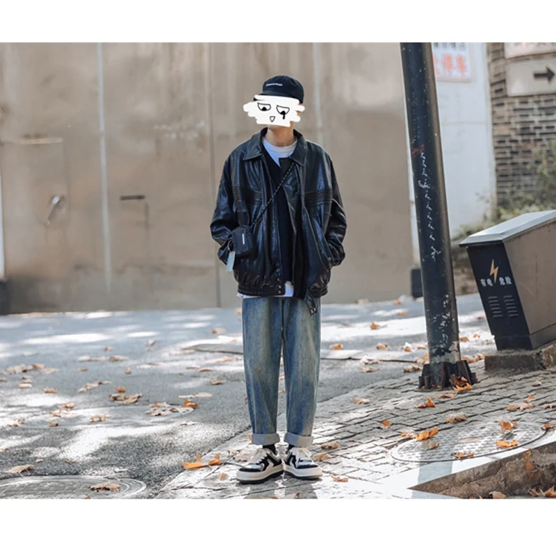 Men Clothing New Straight Loose Cylinder Jeans Vintage Comfortable Blue Temperament Harun Trousers Female 2022 Autumn and Winter