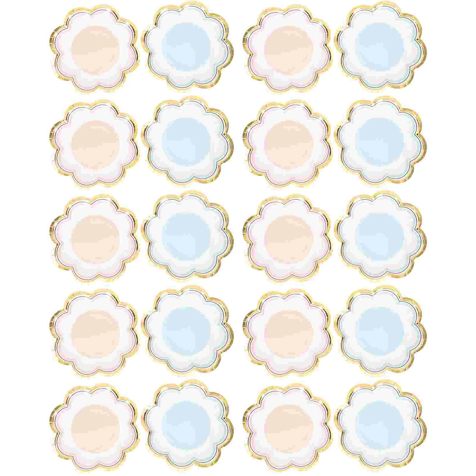 

Plates Paper Disposable Party Dessert Floral Flower Tableware Fruit Wedding Decorative Bulk Shaped Pink Vintage Dishes Favor