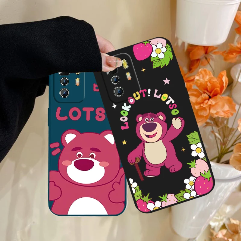 Toy Story Strawberry Bear Phone Case For Xiaomi Redmi Note 11T 11 11S 10T 10 9T 9S 9 8T 8 7 6 5 Pro Liquid Rope Funda Cover Soft