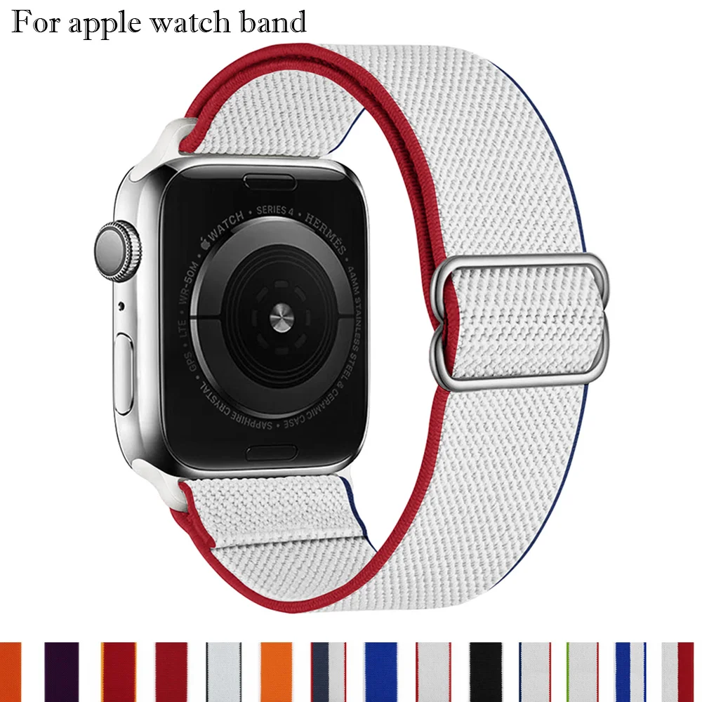 Scrunchie Strap for Apple watch band 44mm 41mm 45mm 40mm 38mm 42mm Elastic Nylon solo Loop bracelet iWatch serie 7 6 watchband