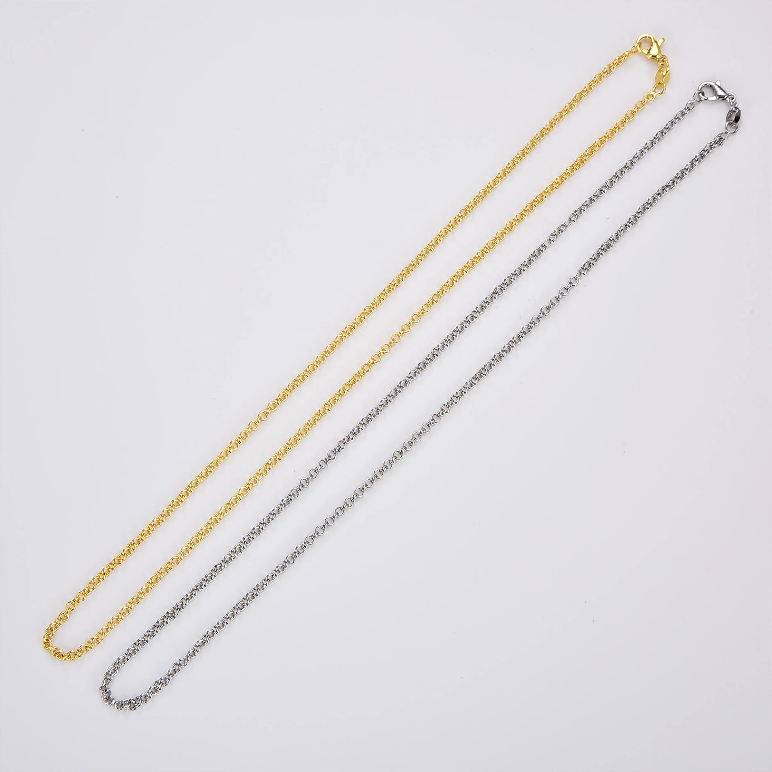 

18 inch Vintage Brass Chain Luxury Jewelry Making Supplies with Lobster Clasp for DIY Pendant Connector Matching Gift for Couple