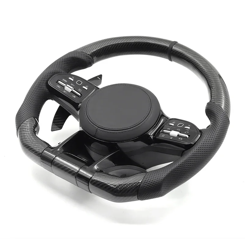Фото Карбоновый автомобильный руль, полный комплект для Mercedes Benz AMG A B C E S G V Cls Glc Gle Gls Gla Cla Glk Slc W204 W205 W212 W222 W221 №3