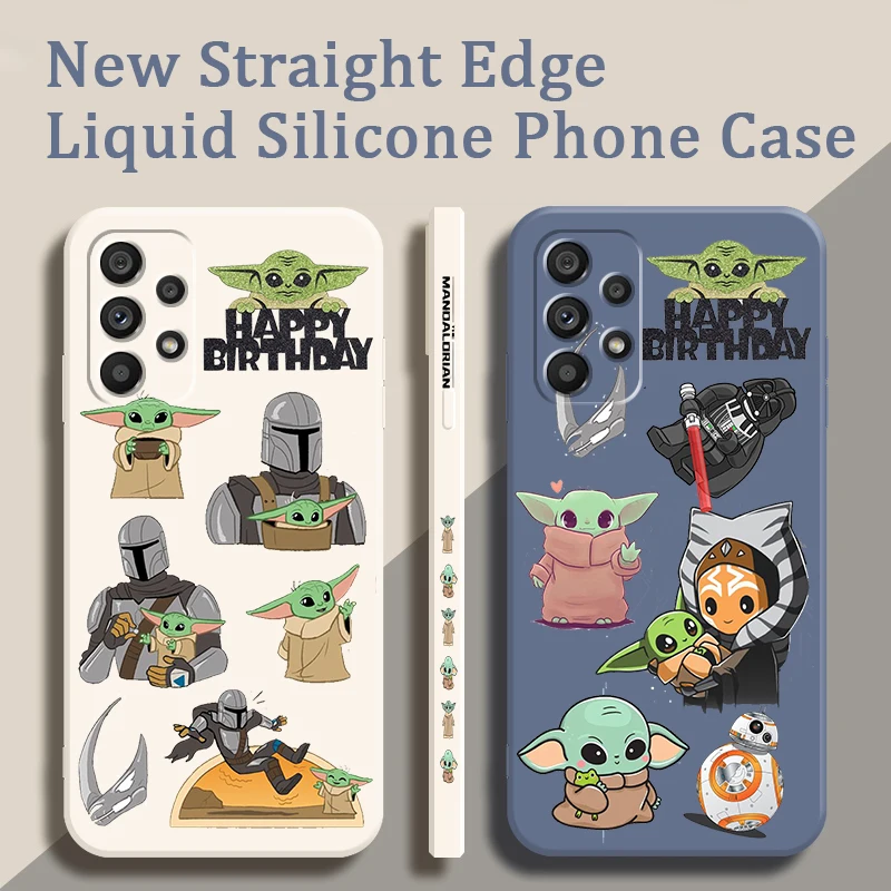 Звездные войны милый мультфильм мини жидкий левый канат для Samsung A54 A53 A52 S A33 A32 A51 A71