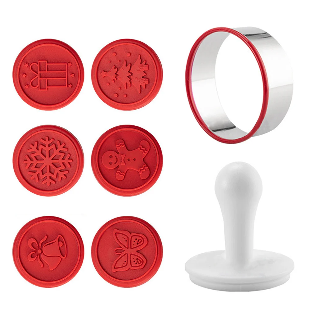 

Cookie Christmas Stamps Siliconemold Stampbaking Press Biscuit Chocolate Molds Holidayset Tree Snowflake Mould Fondant Stampers