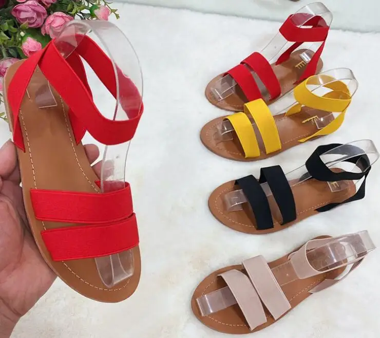 

Women's Summer All-match Sandals New Fashion Double-layer Stretch Candy Color Outdoor Casual Beach Sandals Female Confort Shoes