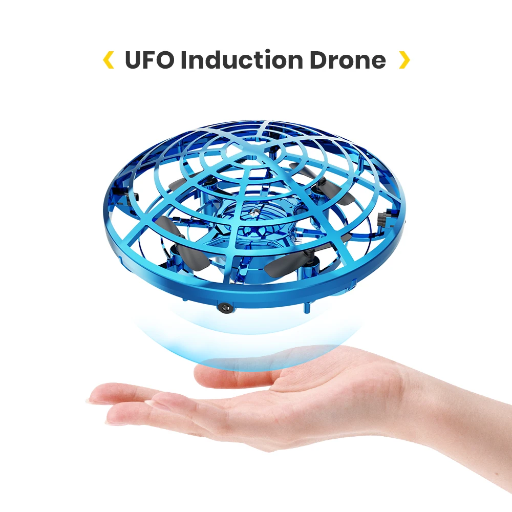 

DEERC мини-Дрон НЛО вращающийся на 360 градусов ручной летающий шар анти-столкновение датчик самолета волшебный ручной Летающий вертолет рандо...