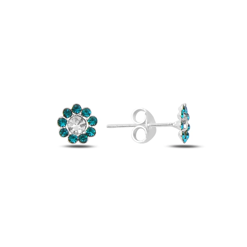 

Silver 925 Sterling Crystal Cubic Zirconia Daisy Earrings