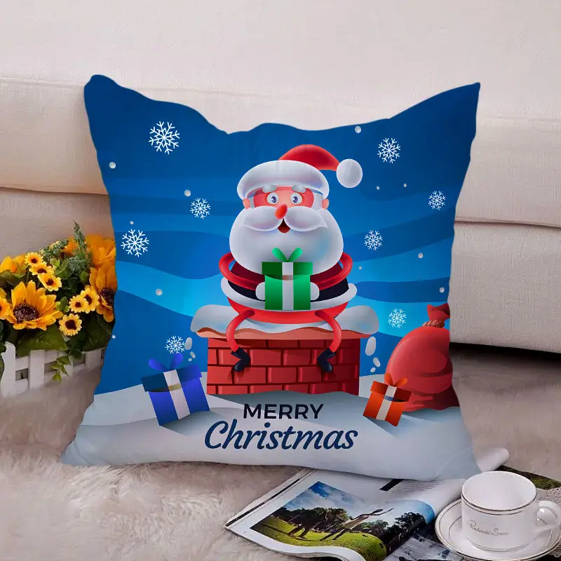 

Santa Claus Christmas Cushion Cover Nordic Style Merry Christmas Sofa Throw Pillows Pillow Cover Xmas Navidad Home Decor 45x45cm