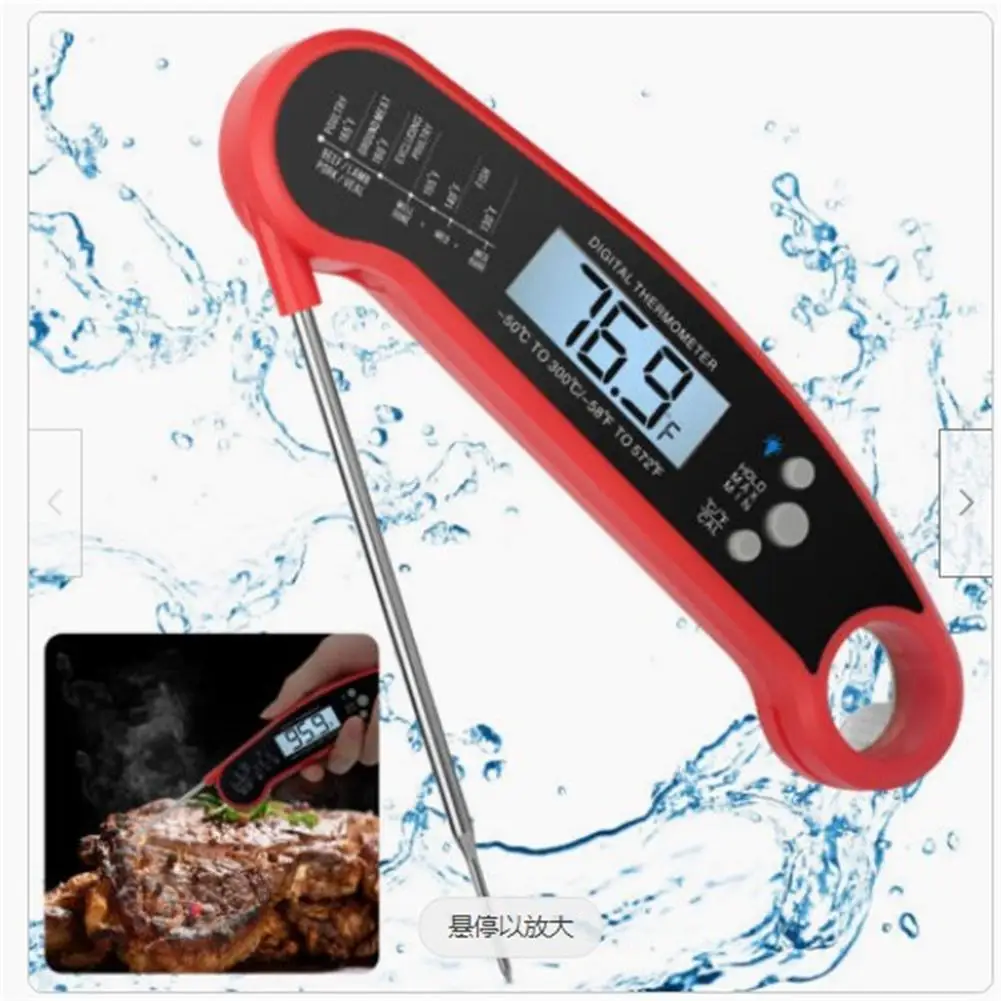 

Folding Food Thermometer LCD Backlight Display Accurate Temperature Measurement Kitchen Supply For Cooking