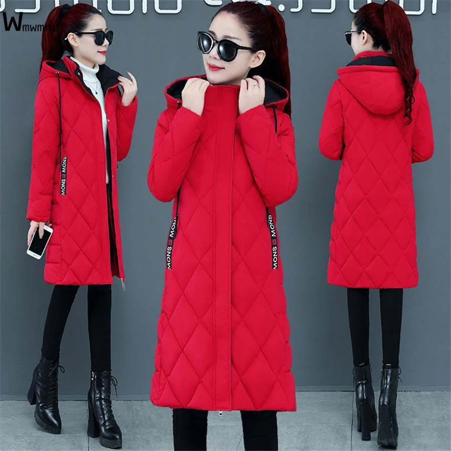 

Women Overcoat Oversized 4XL Snow Wear Jackets Casual Parkas Outwear Sobretudos Winter Cotton Padded Hooded Slim Warm Thick Coat