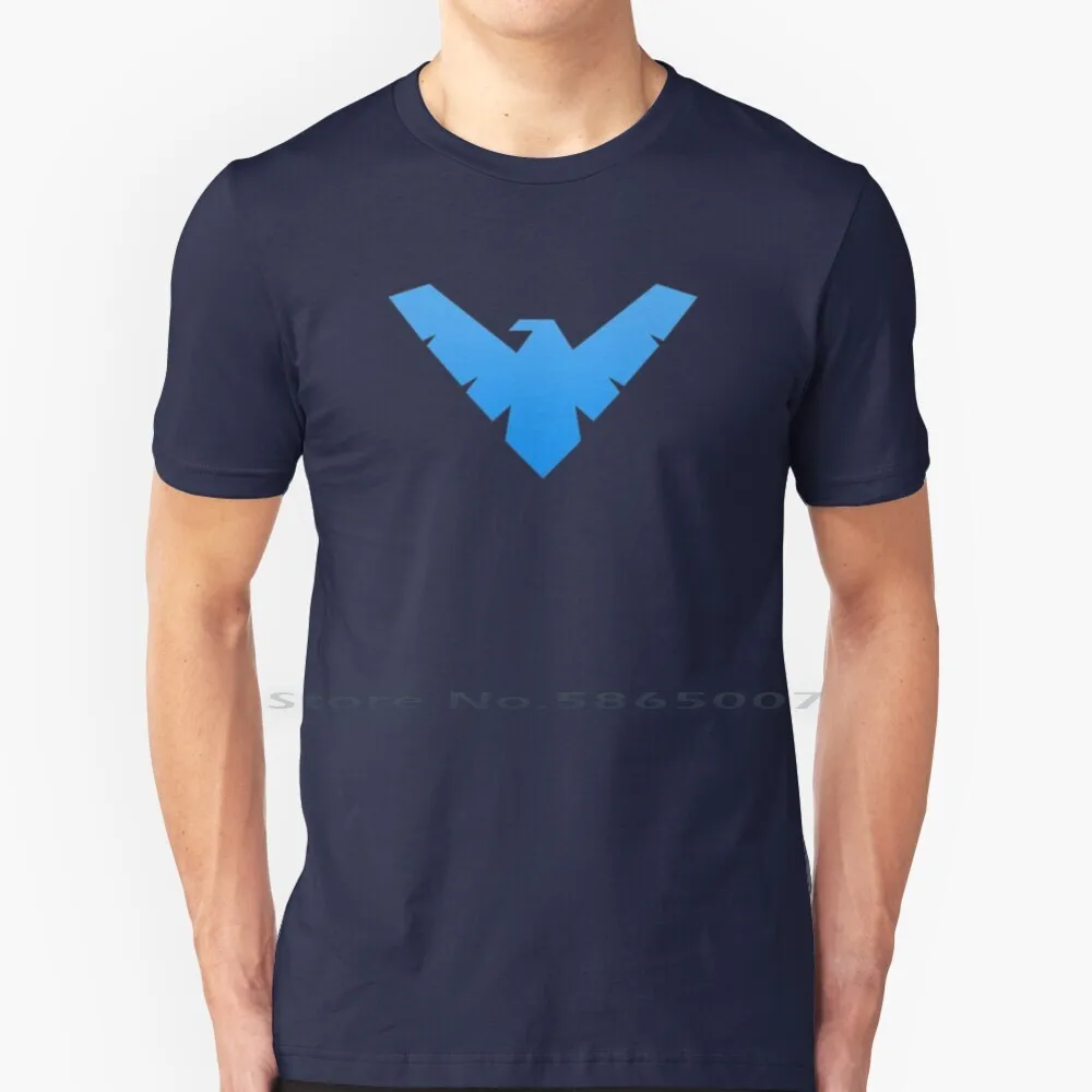 

Nightwing T Shirt 100% Cotton Nightwing Robin Blue Falcon Bird Symbol Gradient Big Size 6xl Tee Gift Fashion