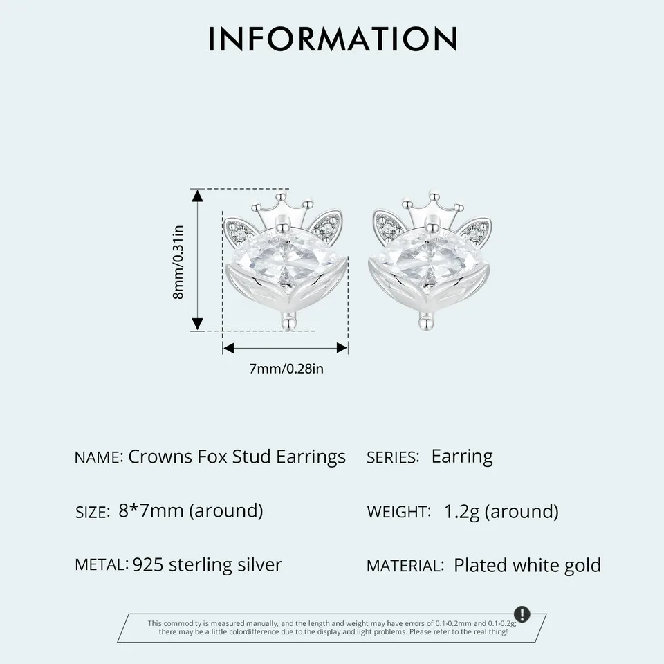 Женские блестящие серьги-гвоздики в виде короны из серебра 925 пробы