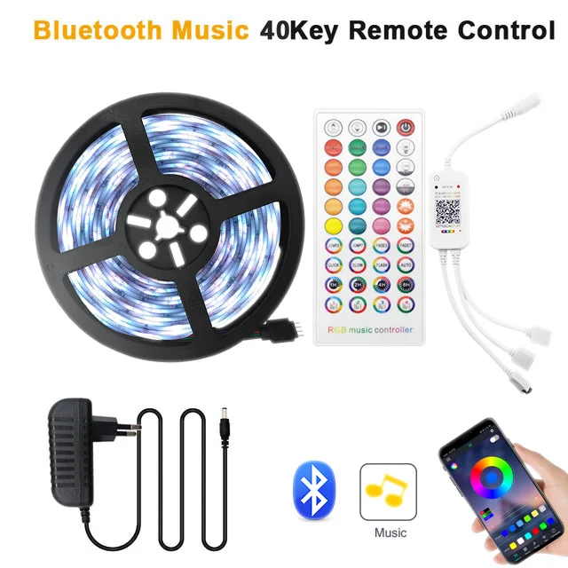 

Светодиодные ленты для комнаты Smart Wi-Fi Светодиодная лента Alexa 5050/3528 Rgb Светодиодная лента 220 В Неоновые полосы Синхронизация музыки Украшение игровой комнаты