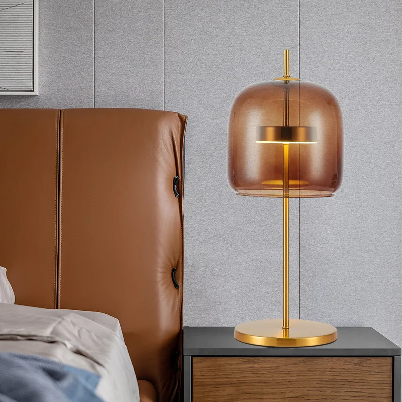 

Nordic Creative Living Room Table Lamp Modern Bedroom Bedside LED Glass Desk Lamp Study Model Room Hotel Decorative Luminaires