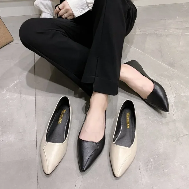 Балетки женские с квадратным носком лоферы без застежки повседневная обувь на
