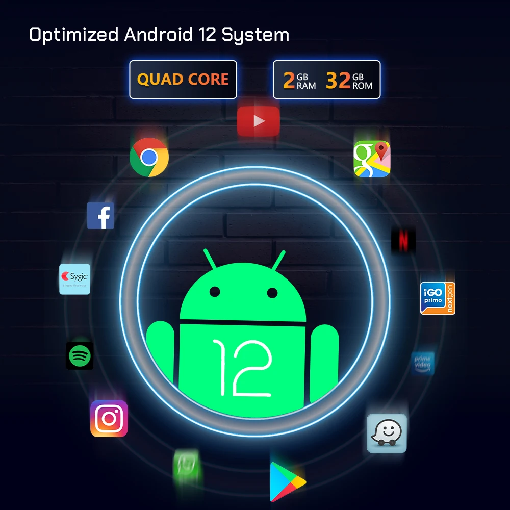 XTRONS 7-дюймовый Android 12 Универсальный 2 Din автомобильный DVD Радио стерео плеер