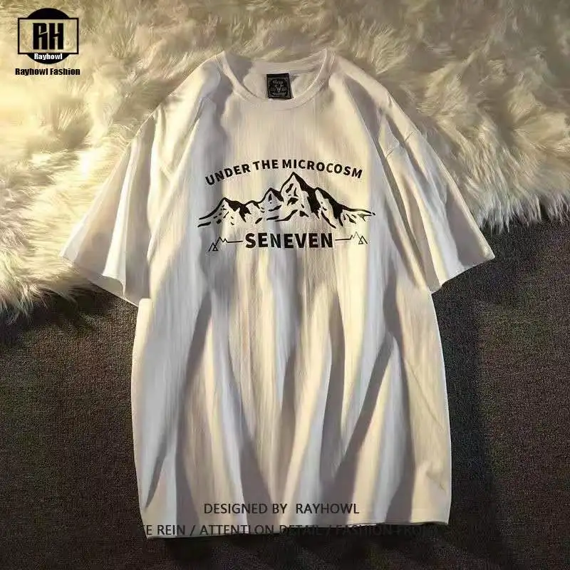 

New T-shirt Men Casual O-Neck Mountain Graffiti Tops Tee Couple High Street Harajuku Tshirts Streetwear Summer Tops Short Sleeve