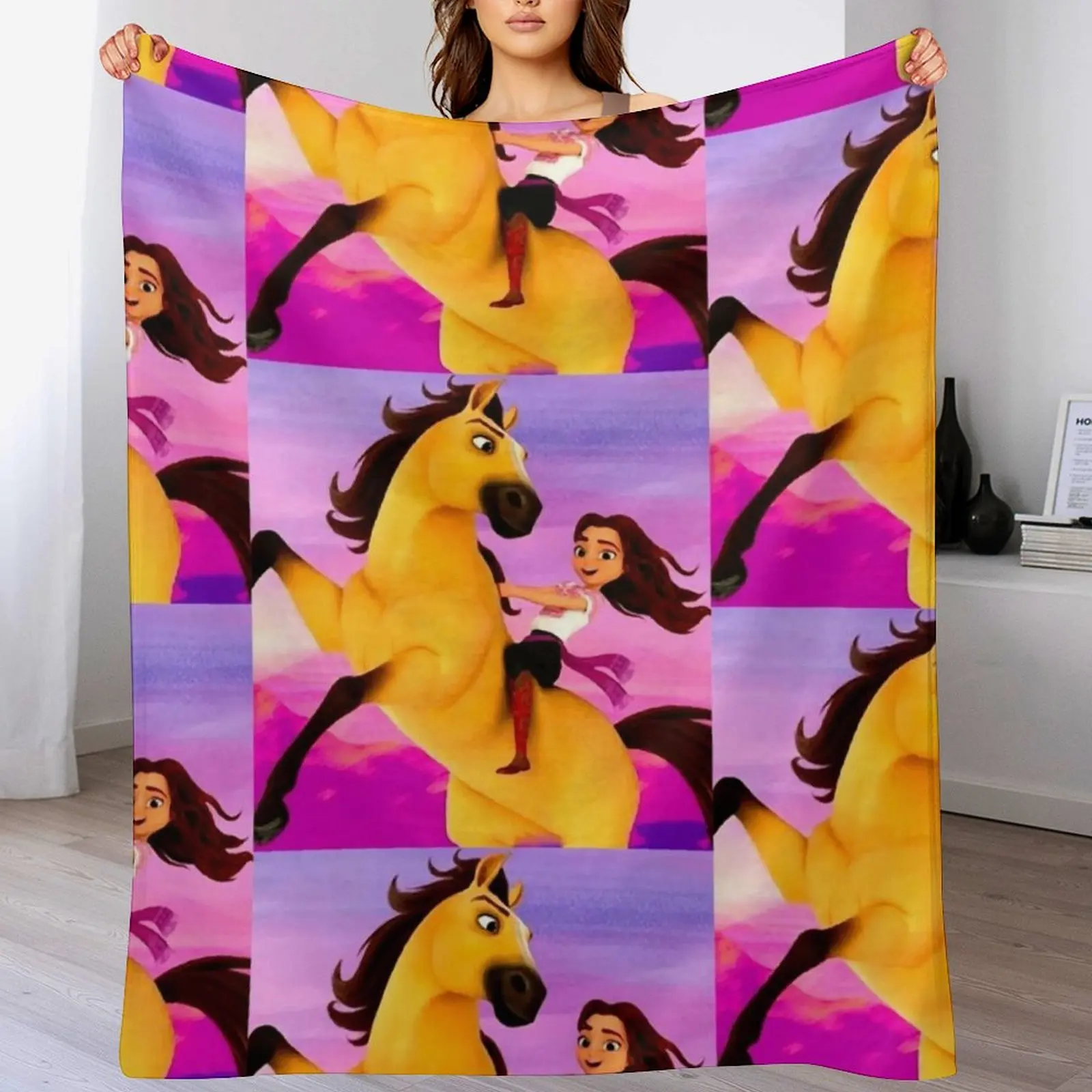 Lucky Prescott Spirit мультфильм 2021 непристойный стейк жеребец Цемаррона Пледы Одеяла Для