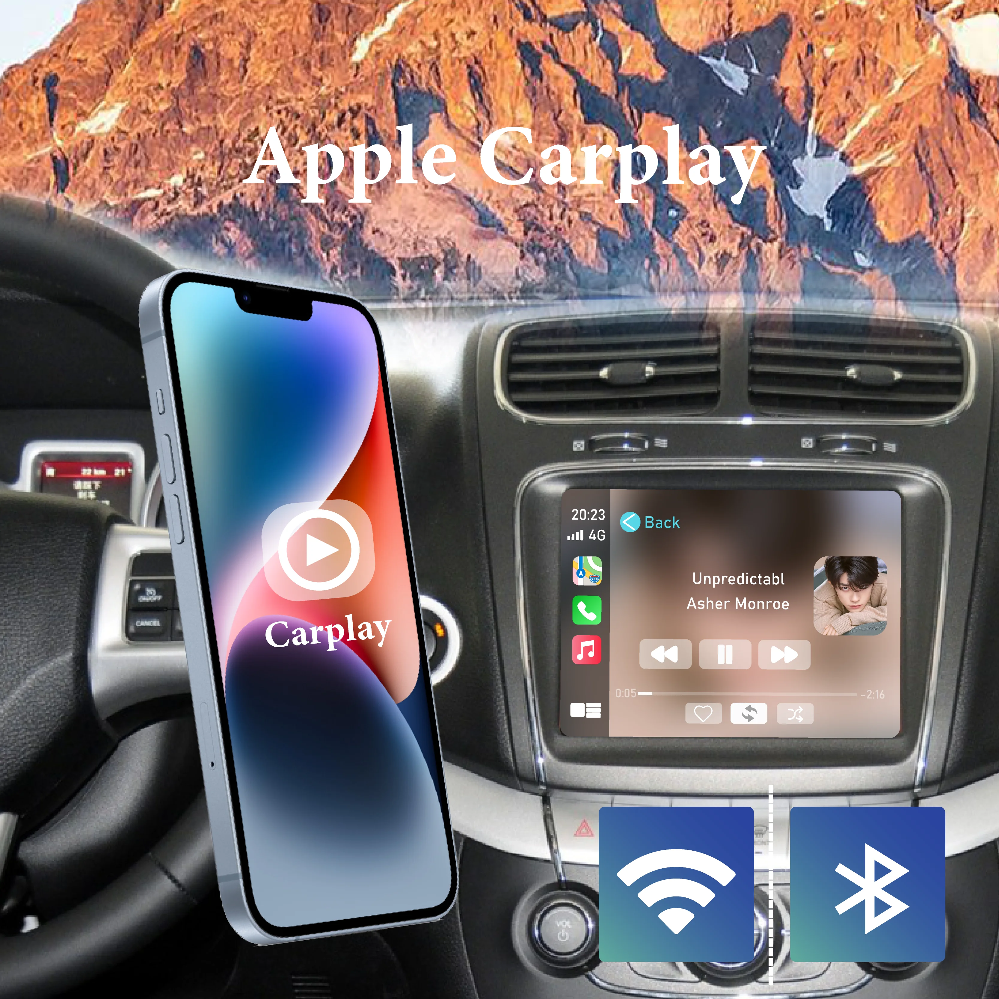 Фото Sinairyu беспроводной Apple CarPlay для Fiat Freemont 500 500X GRande Punto Panda 8,4 ''зеркало Android Auto AirPlay Модернизированная коробка №1
