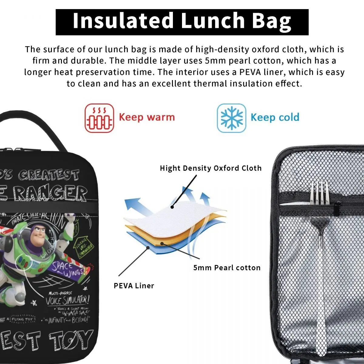 Изолированные сумки для обедов с героями аниме История игрушек