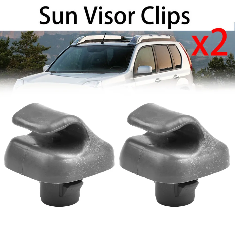 

2x Car Interior Gray Sun Visor Clips Front Left Right Hook Bracket Hanger For Nissan 350Z Infiniti FX45 FX35 G35 Juke