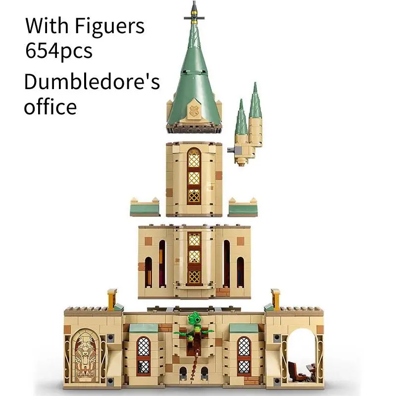 

2022 NEW Harris Magic Potter Classic Movie Dumbledore's office Castle Building Block Model Building Block Toys Children's Gift