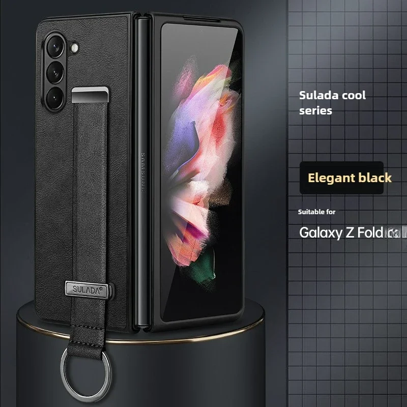 Роскошный кожаный чехол-держатель для браслета для Samsung Galaxy Z Fold 6 5 4 3, силиконовый матовый чехол «все включено», защитный чехол от падения (art.: 3920ca8a52211) - 3920ca8a52211