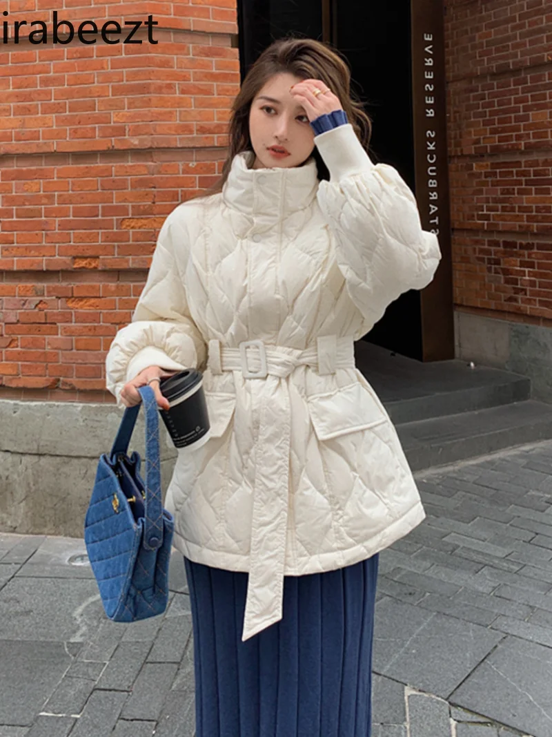 Down Padded Jacket Winter Coat Women 2022 New Korean Style Loose Midi Thick Warm Slim Outerwear Gentle Versatile Female Clothing