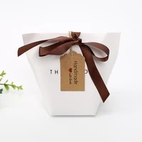 100pcslot kraft paper labels wholesale goods for business handmade with love white printed small hanging tags for bakery