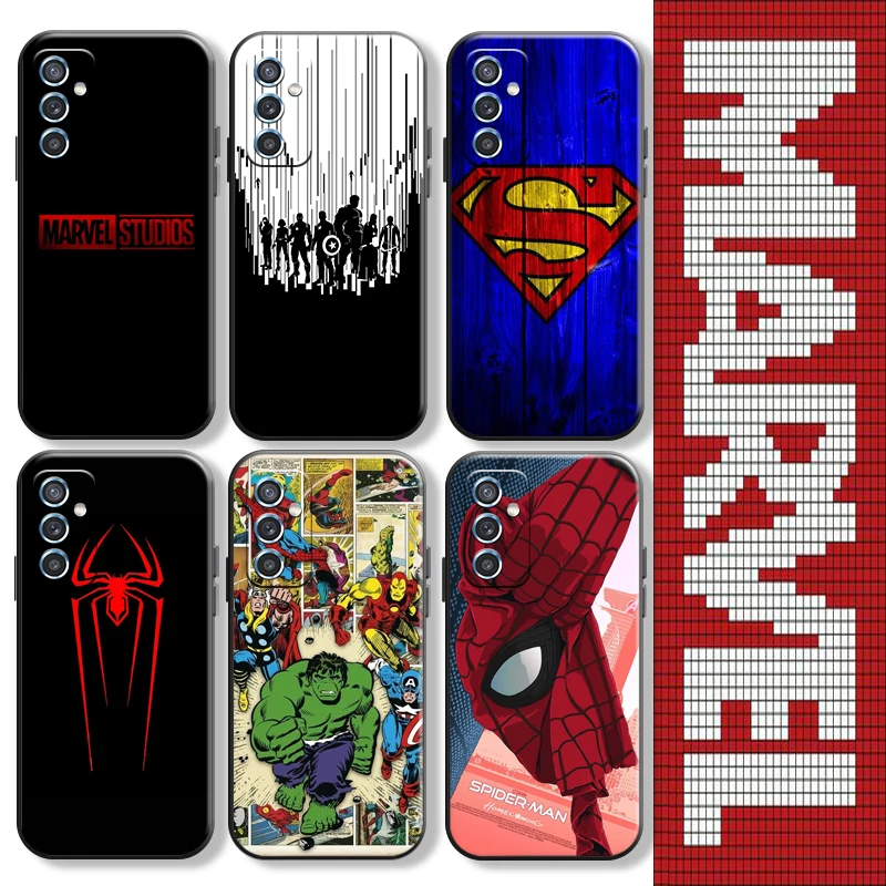 

Marvel Avengers Spider Man For Samsung M11 M12 Phone Case Silicone Cover Back Liquid Silicon Carcasa Black Funda Soft